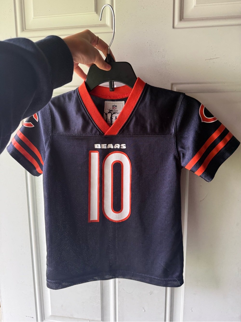 NFL Kids Navy and Orange Bears #10 Football Jersey